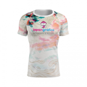 CAMISETA HELANCA PLUS FEMININA HELANCA PLUS 0.120 G/M2 PERSONALIZADA FEMININA ADULTO 4X0 COR ULTRA-HD EPSON 100% POLIÉSTER IMPRESSÃO TOTAL TINTA ORIGINAL MADE IN JAPAN