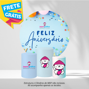 KIT FESTA PERSONALIZADO HELANCA PLUS 0.120 G/M2 1,50m x 1,50m 4x0 COR - IMPRESSÃO ULTRA HD SUBLIMÁTICA EPSON ESTRUTURA E CILINDROS NÃO INCLUSOS COSTURA OVERLOQUE COM ELÁSTICO / 01 TECIDO REDONDO E 03 TECIDOS CILÍNDRICOS FRETE GRÁTIS NAS COMPRAS ACIMA DE 100,00, CONSULTE AS REGIÕES.