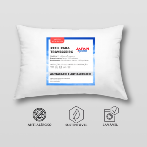 REFIL PARA TRAVESSEIRO FIBRA VIRGEM DE SILICONE ANTIALÉRGICO 70CM X 50CM BRANCA TECIDO TACTEL ENCHIMENTO 1000GR SUPER MACIA