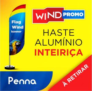WIND PROMOCIONAL PENA TECIDO TECNOSPORT 100% SINTÉTICO 2.50M X  0.65M DUPLA-FACE | IMPRESSÃO ULTRA-HD EPSON ESTRUTURA DE ALUMÍNIO INTEIRIÇA COSTURA OVERLOQUE EXTERNO BASE TITAN BLACK