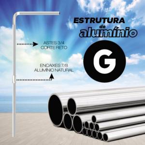 HASTE WIND FULL (G) ESTRUTURA DESMONTÁVEL 2.70M X 0.65M COR NATURAL TUBOS DE ALUMÍNIO 3/4 EMBALAGEM 