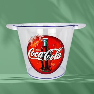 BALDE DE GELO CRISTAL ACRÍLICO 21CM X 24CM X 15CM 4 CORES + BRANCO + VERNIZ ULTRA HD PESO: 260G CAPACIDADE 5L ADESIVO DTF UV