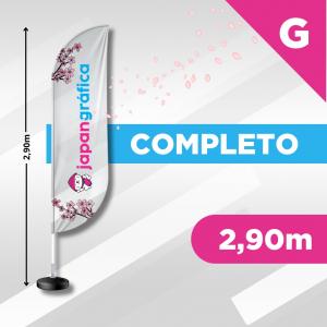 WIND BANNER COMPLETO (G) TECIDO TECNOSPORT 100% SINTÉTICO 2.90M X 0.65M DUPLA-FACE | IMPRESSÃO ULTRA-HD EPSON ESTRUTURA DE ALUMÍNIO DESMONTÁVEL FACA | PENA | VELA | ÂNGULO BASE TITAN BLACK