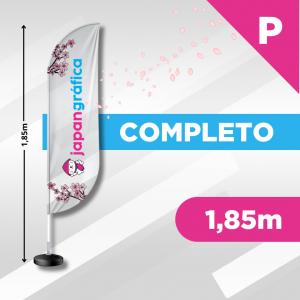 WIND BANNER COMPLETO (P) TECIDO TECNOSPORT 100% SINTÉTICO 1.85M X 0.65M DUPLA-FACE | IMPRESSÃO ULTRA-HD EPSON ESTRUTURA DE ALUMÍNIO DESMONTÁVEL FACA | PENA | VELA | ÂNGULO BASE TITAN BLACK