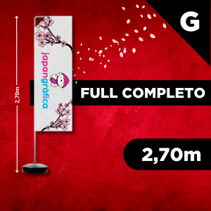 WIND FULL COMPLETO (G) TECIDO TECNOSPORT 100% SINTÉTICO 2.70M X 0.65M DUPLA-FACE | IMPRESSÃO ULTRA-HD EPSON ESTRUTURA DE ALUMÍNIO DESMONTÁVEL RETANGULAR BASE TITAN BLACK