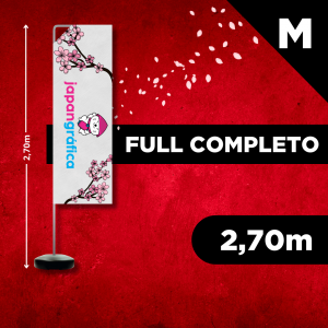 WIND FULL COMPLETO (M) TECIDO TECNOSPORT 100% SINTÉTICO 2.70M X 0.65M DUPLA-FACE | IMPRESSÃO ULTRA-HD EPSON ESTRUTURA DE ALUMÍNIO DESMONTÁVEL RETANGULAR BASE TITAN BLACK