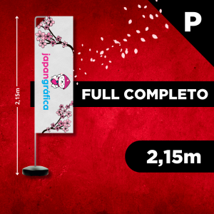 WIND FULL COMPLETO (P) TECIDO TECNOSPORT 100% SINTÉTICO 2.15M X 0.65M DUPLA-FACE | IMPRESSÃO ULTRA-HD EPSON ESTRUTURA DE ALUMÍNIO DESMONTÁVEL RETANGULAR BASE TITAN BLACK