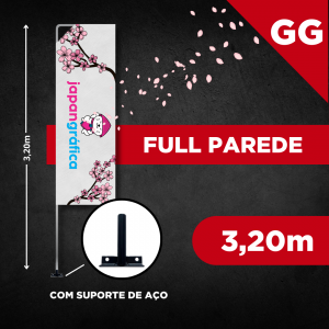 WIND FULL PAREDE (GG) TECIDO TECNOSPORT 100% SINTÉTICO 3.20M X 0.65M DUPLA-FACE | IMPRESSÃO ULTRA-HD EPSON ESTRUTURA DE ALUMÍNIO DESMONTÁVEL FACA | PENA | VELA | ÂNGULO SUPORTE DE AÇO