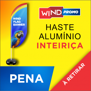 WIND PROMOCIONAL PENA TECIDO TECNOSPORT 100% SINTÉTICO 2.50M X  0.65M DUPLA-FACE | IMPRESSÃO ULTRA-HD EPSON ESTRUTURA DE ALUMÍNIO INTEIRIÇA COSTURA OVERLOQUE EXTERNO Base Titan Black Modelo Maleta com Alça